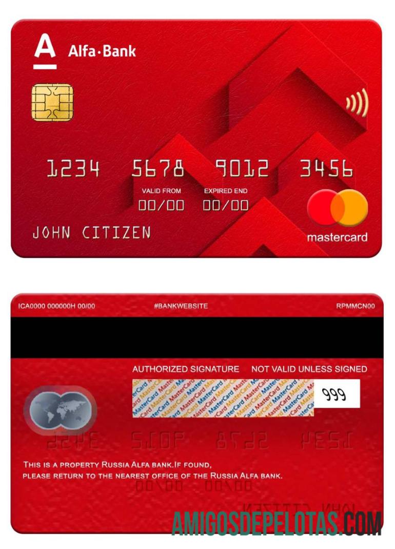 Russia Alfa Bank Mastercard download for verification